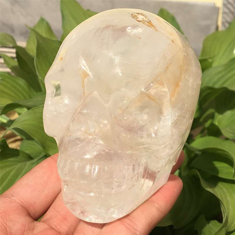 0.72kg Natural clear quartz skull carved Quartz Crystal skull Healing