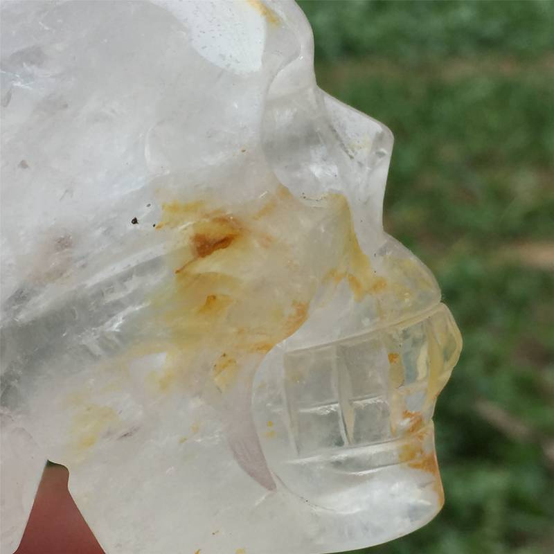 0.4kg Natural clear quartz skull carved Quartz Crystal skull Healing