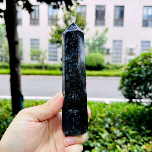 512g Natural Firework Stone Quartz Obelisk Crystal Wand Point Tower Healing