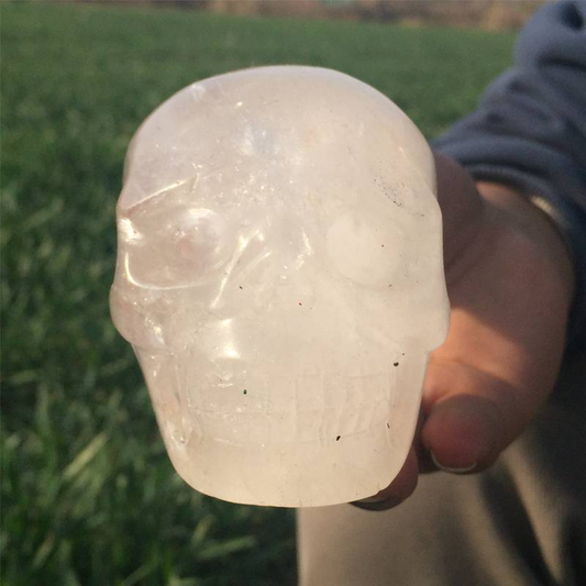 0.46kg Natural clear quartz skull carved Quartz Crystal skull Healing