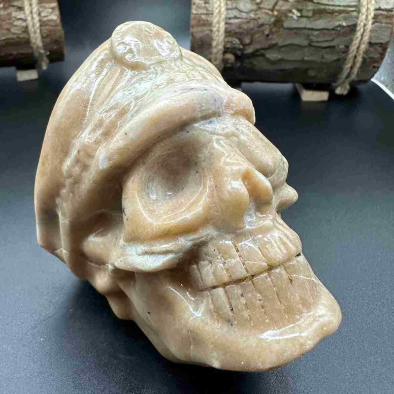 670g natural jade hand carved skull quartz crystal healing decor gift