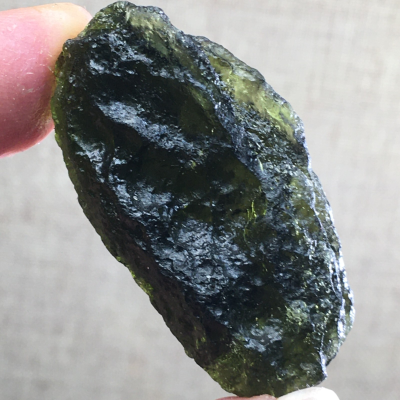 64.2Ct MOLDAVITE From Czech Republic From Meteorite Impact With Chips