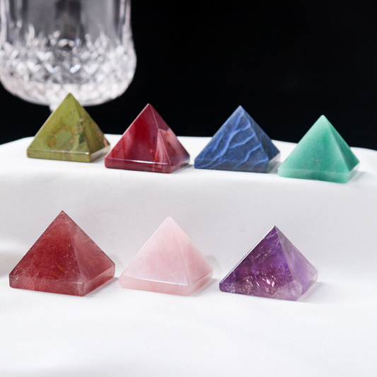 Natural Quartz Crystal Energy Tower Pyramid Healing Reiki Gemstone Decor Gift