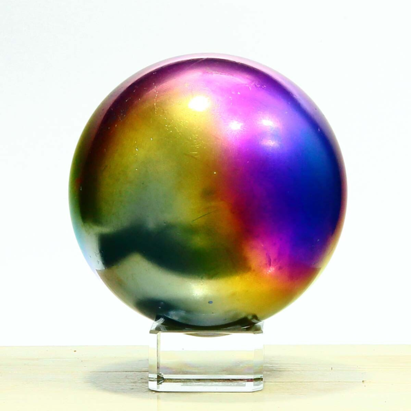 832g Natural Crystal Electroplated Rainbow Crystal Ball Quartz Sphere Healing