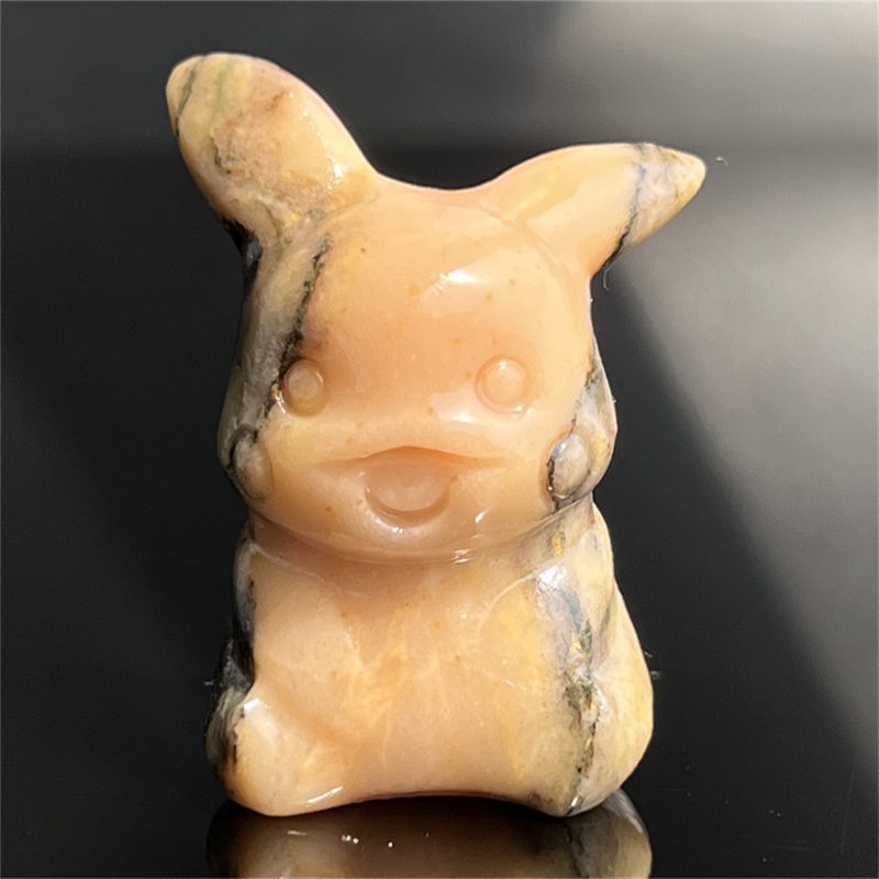 1.5" Natural quartz carved Pikachu skull Quartz crystal skull reiki healing