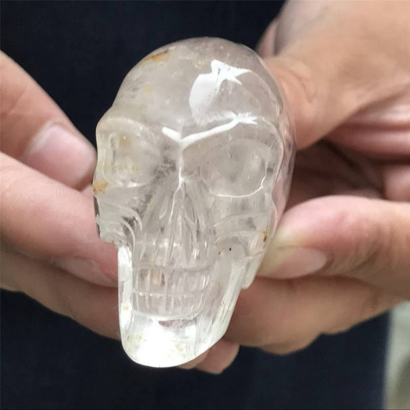 0.13kg Natural clear quartz skull carved Quartz Crystal skull Healing