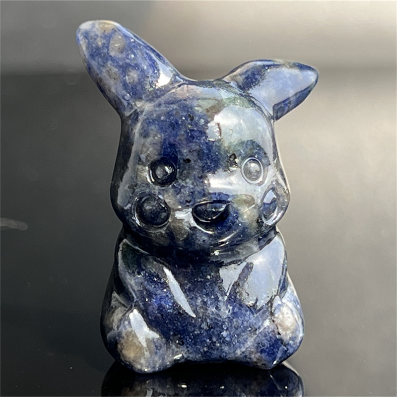 1.5" Natural quartz carved Pikachu skull Quartz crystal skull reiki healing