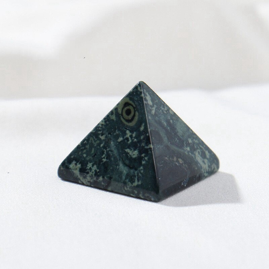 Natural Malachite Quartz Crystal Peacock Eye Pyramid Orgone Energy Tower Healing