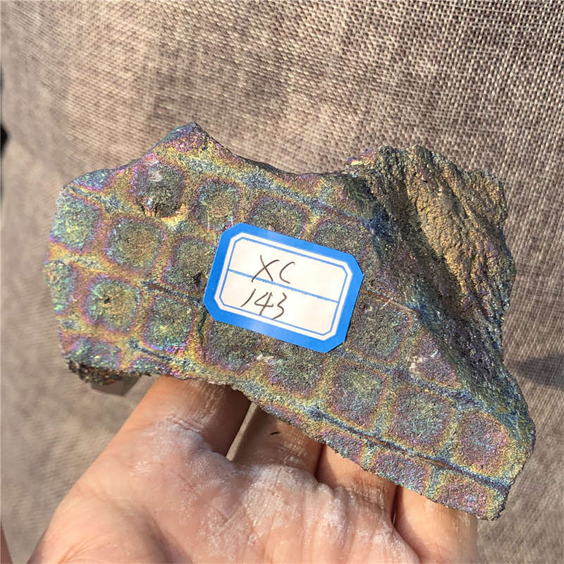 250g Electroplate Rainbow cluster quartz crystal mineral specimen reiki healing