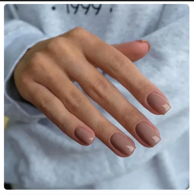 24 Press On False Nails Sticky Tabs Reusable Mid Length Square Tips FULL COLOUR