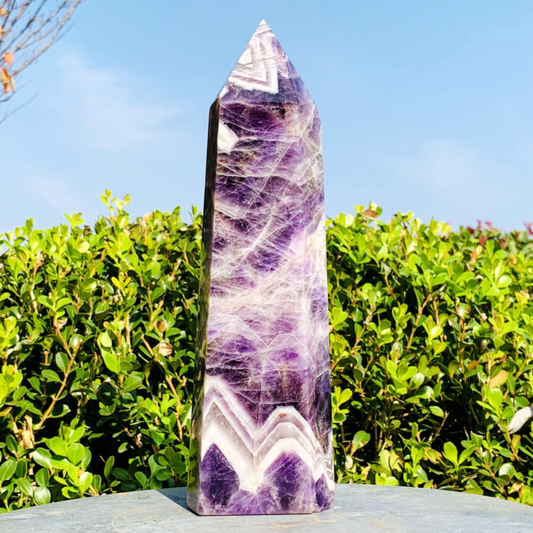 4.26LB Natural Dream Amethyst Quartz Crystal Obelisk Wand Point Healing Stone
