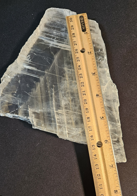 609g Natural Selenite Crystal Slab, Raw Phantom Slice, Gypsum Plate, Chakra