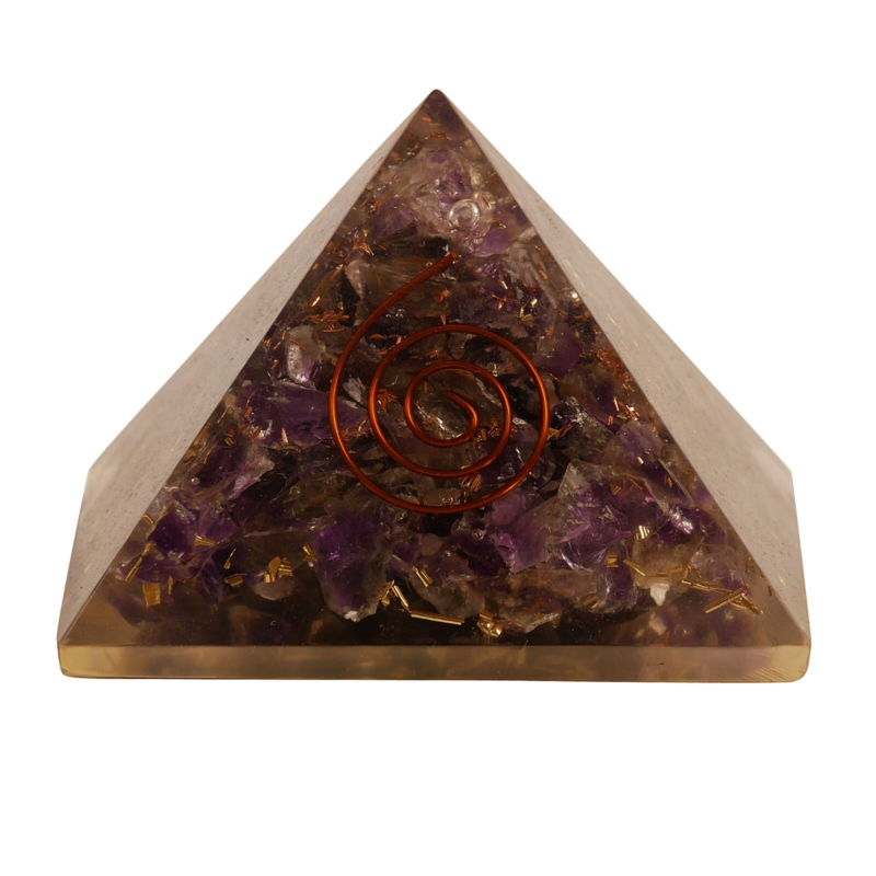 Orgone Amethyst Crystal Gemstone Pyramid Meditation Free Shipping