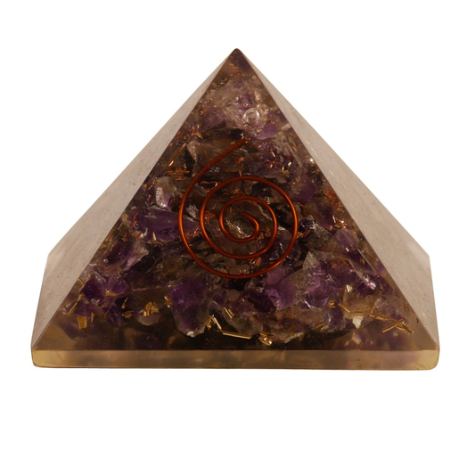 Orgone Amethyst Crystal Gemstone Pyramid Meditation Free Shipping