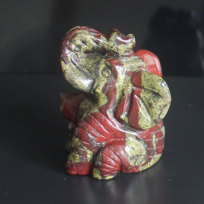 Carved gemstone crystal sitting elephant figurine animal carving home decor 2&apos;&apos;