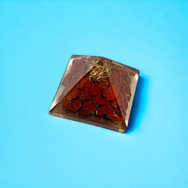 20-25 MM Orgonite Healing Crystal Pyramid Orgone Red Jasper Reiki Table Decor