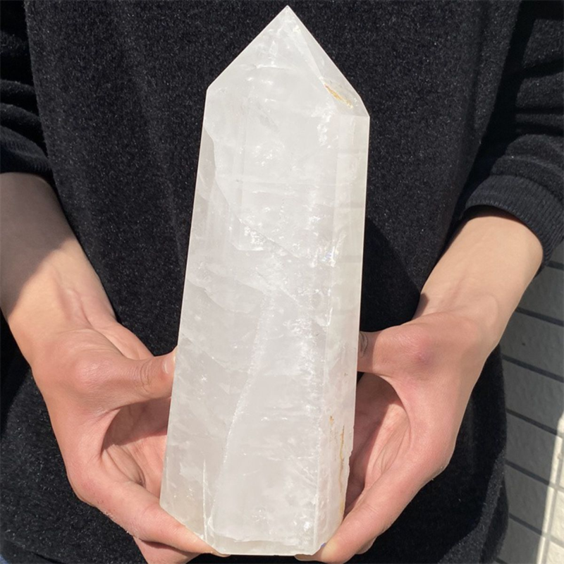 2550gNatural  White Quartz Obelisk Crystal Wand Point Healing Mineral Stone