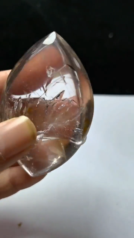 Collection Tibetan Crystal Oval 1 Visible Moving Bubble Enhydro &Sand 2.51 in
