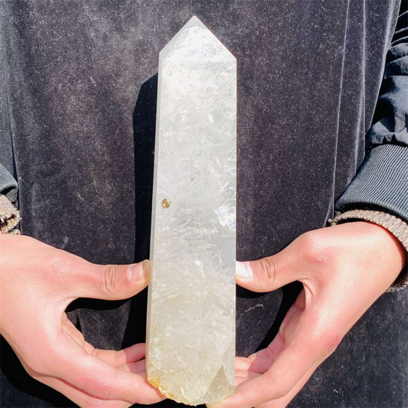 1410g Natural  White Quartz Obelisk Crystal Wand Point Healing Mineral Stone