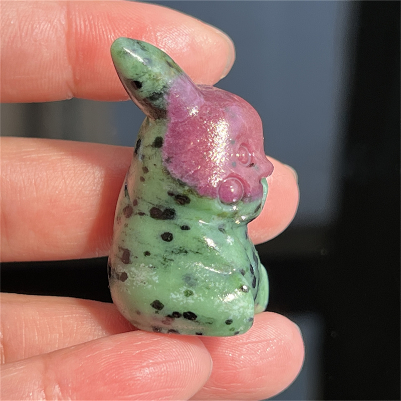 1.5" Natural quartz carved Pikachu skull Quartz crystal skull reiki healing