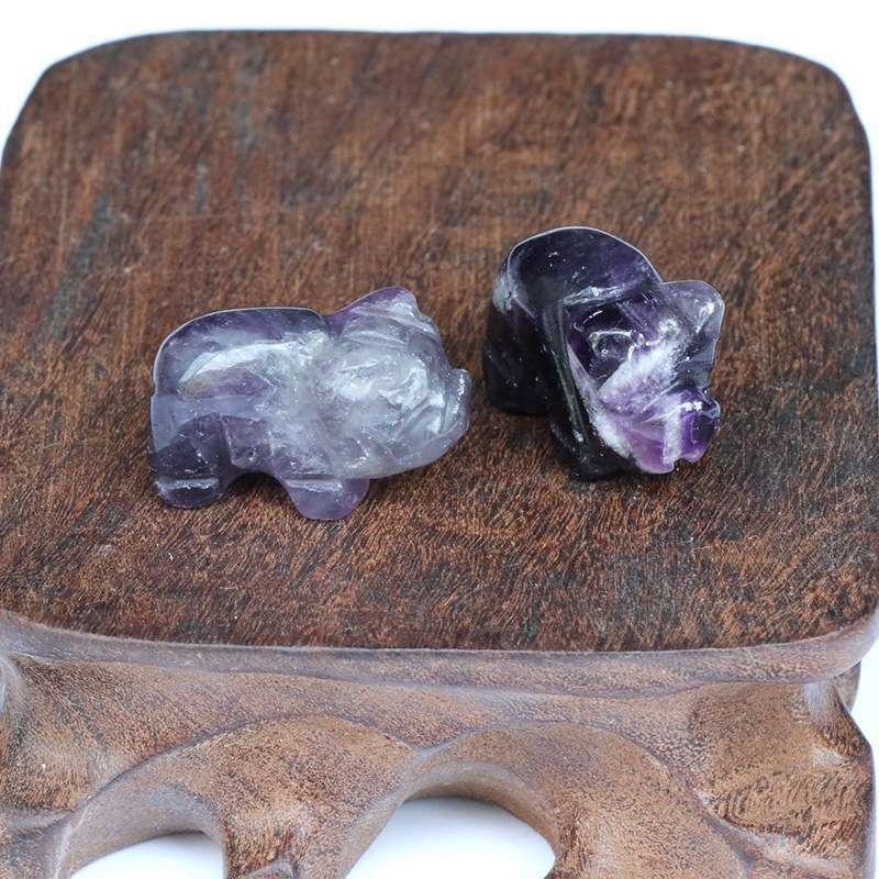 Natural Colorful Quartz Mini Crystal Piggy Animal Carved Chakra Gemstone Decor