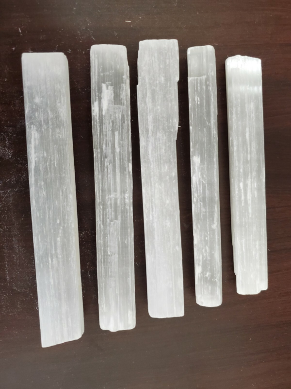 Selenite Sticks Collection 1 Lb Natural White Gypsum Crystal Blades Wands 5.5"