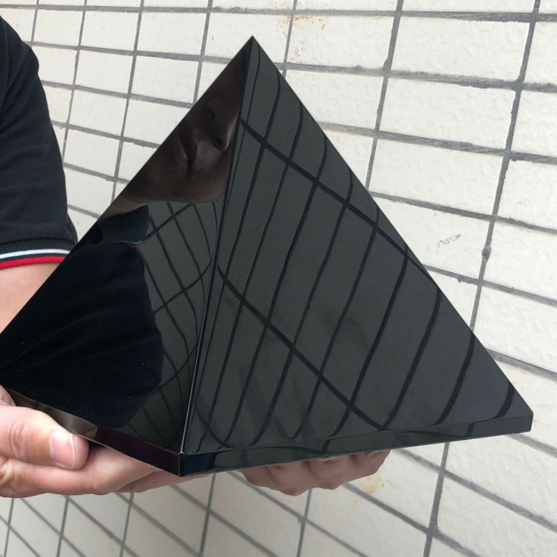 14.97LB Natural obsidian quartz crystal pyramid healing hot spire healing8899