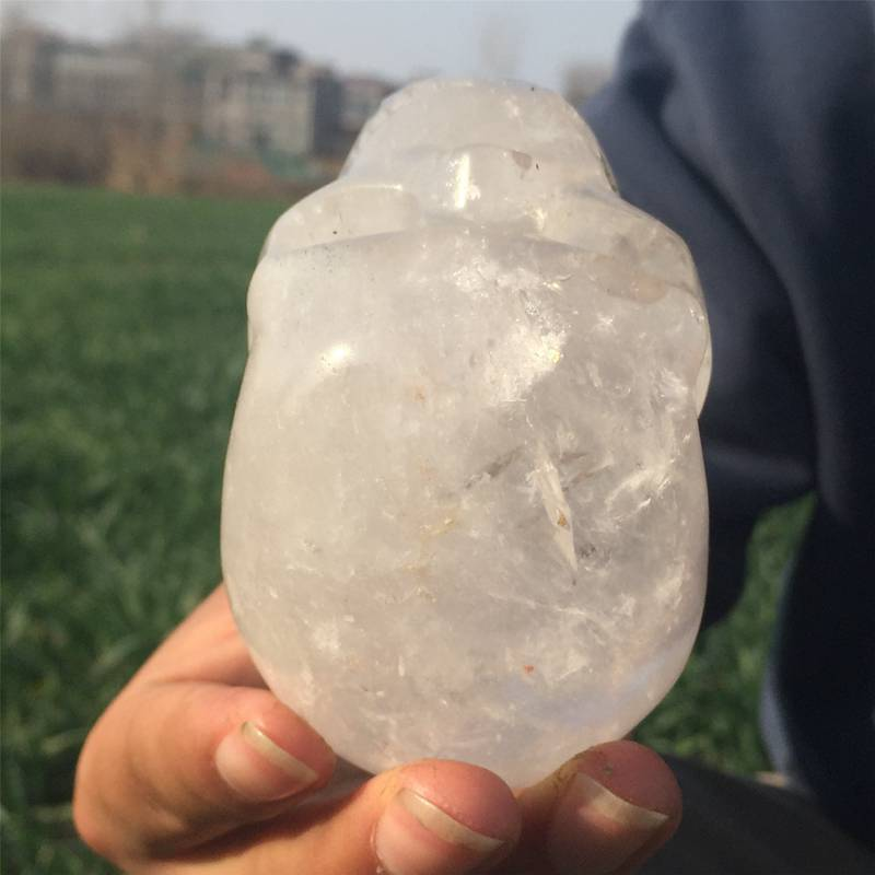 0.46kg Natural clear quartz skull carved Quartz Crystal skull Healing