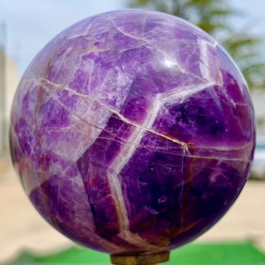 1.14LB Natural beautiful Dream Amethyst Quartz Crystal Sphere Ball Healing