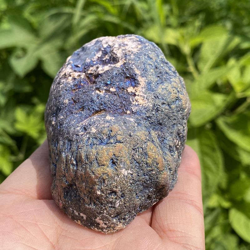 170g Electroplating color Natural Crystal Agate cave ornaments crystal cluster q