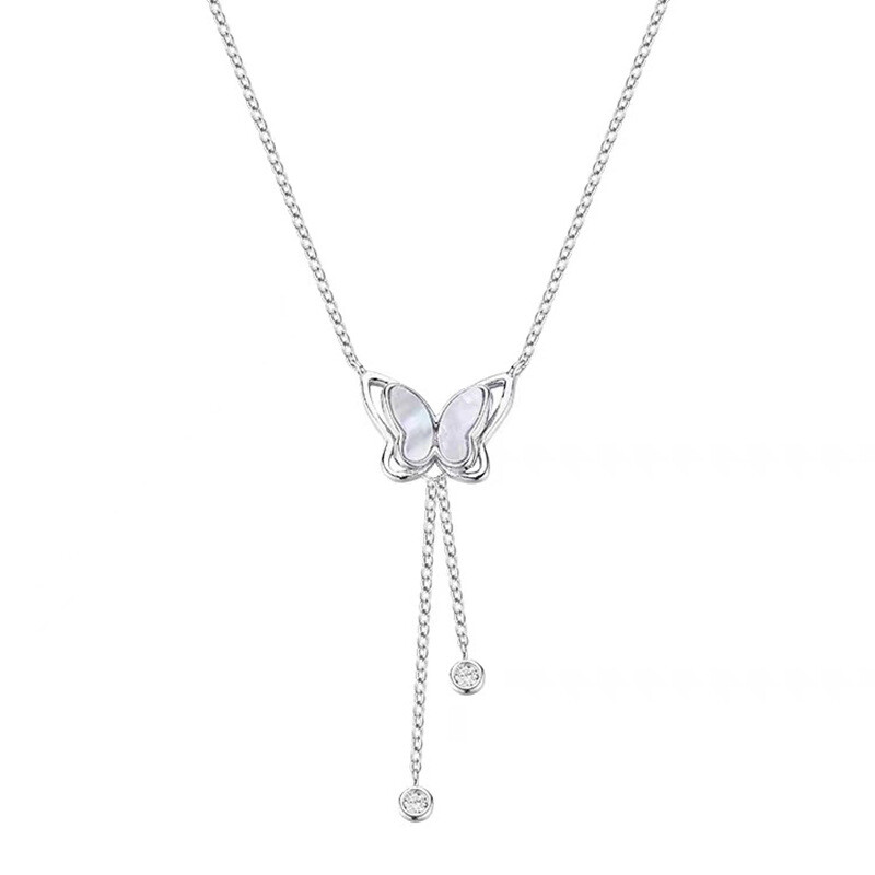 New Shiny Butterfly Necklace Ladies Exquisite Clavicle Chain Necklace Jewelry Bh