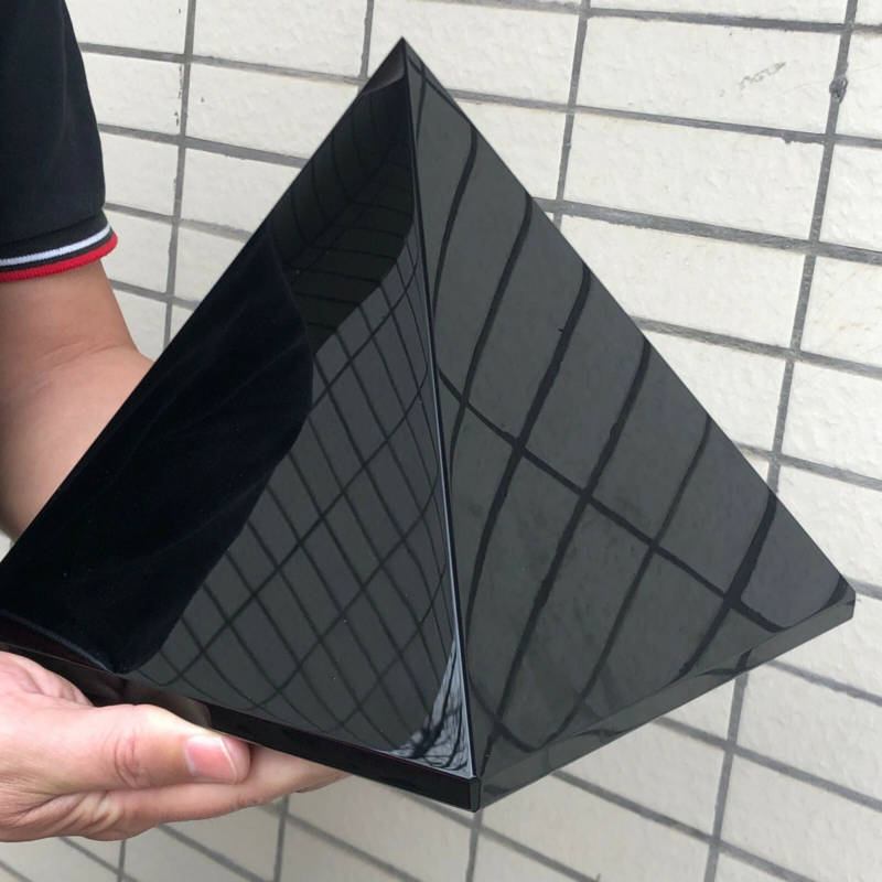 14.97LB Natural obsidian quartz crystal pyramid healing hot spire healing8899