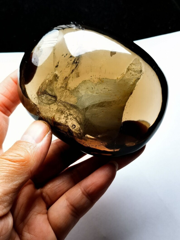 Collection Tibetan Crystal Oval 1 Big Visible Moving Bubble Enhydro &Sand 3.1 in