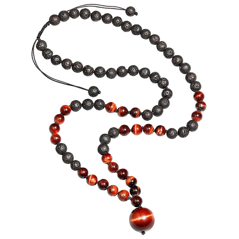 Natural Tiger Eye Stone Beads Necklaces Men Fashion Meditation Yoga Necklace