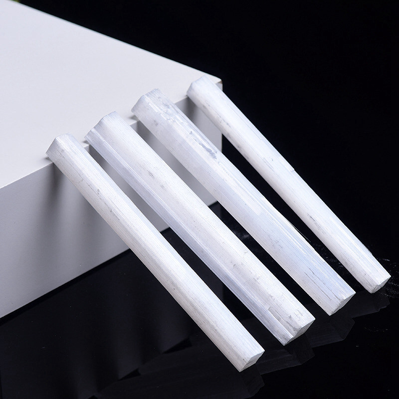10Pcs Natural Quartz Selenite Stick Wand White Gypsum Crystal Point Stone Blades
