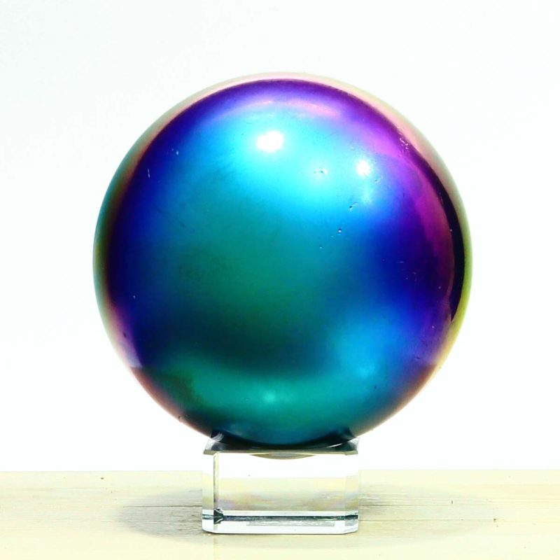 832g Natural Crystal Electroplated Rainbow Crystal Ball Quartz Sphere Healing
