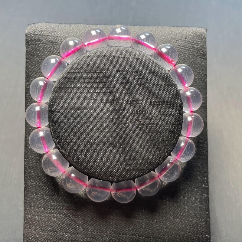 10mm  Natural Clear Starlight Pink Rose Quartz Crystal Gemstone Beads Bracelet