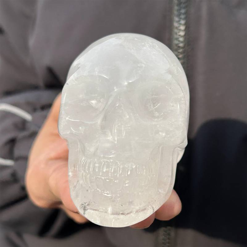 0.34kg Natural clear quartz skull carved Quartz Crystal skull Healing