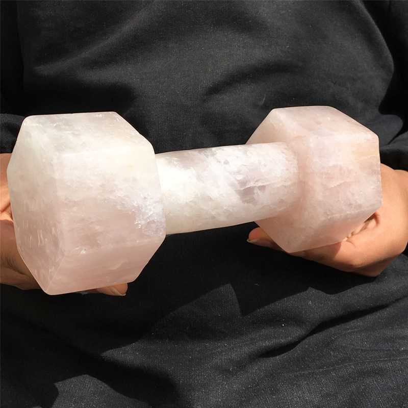 1.96kg Natural rose quartz dumbbell carved Quartz Crystal skull Healing