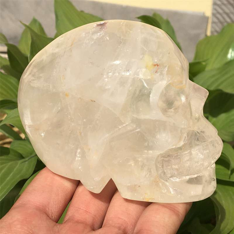 0.72kg Natural clear quartz skull carved Quartz Crystal skull Healing