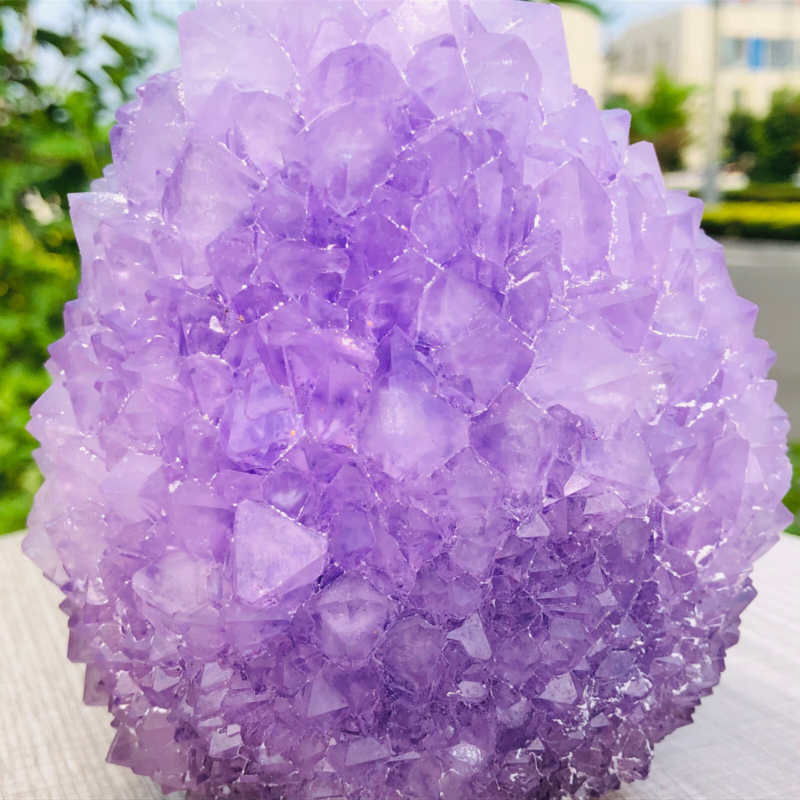 1020g Home Decor Purple Potassium ALUM Octahedral Crystal Stunning Crystal HD187