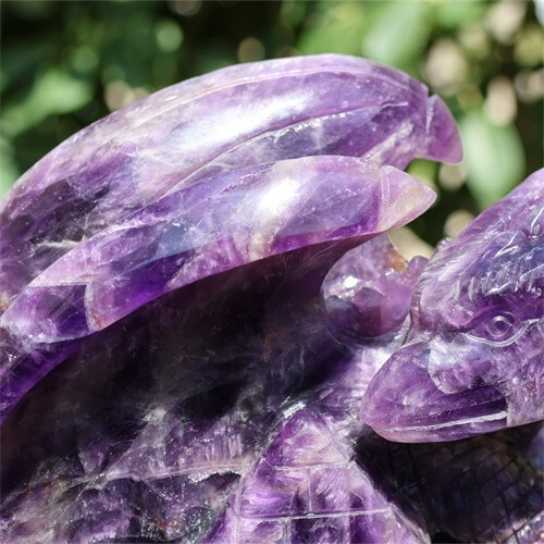 3.54kg Natural Dream Amethyst Dragon Castle Skull Carved Reiki Quartz Crystal Sk