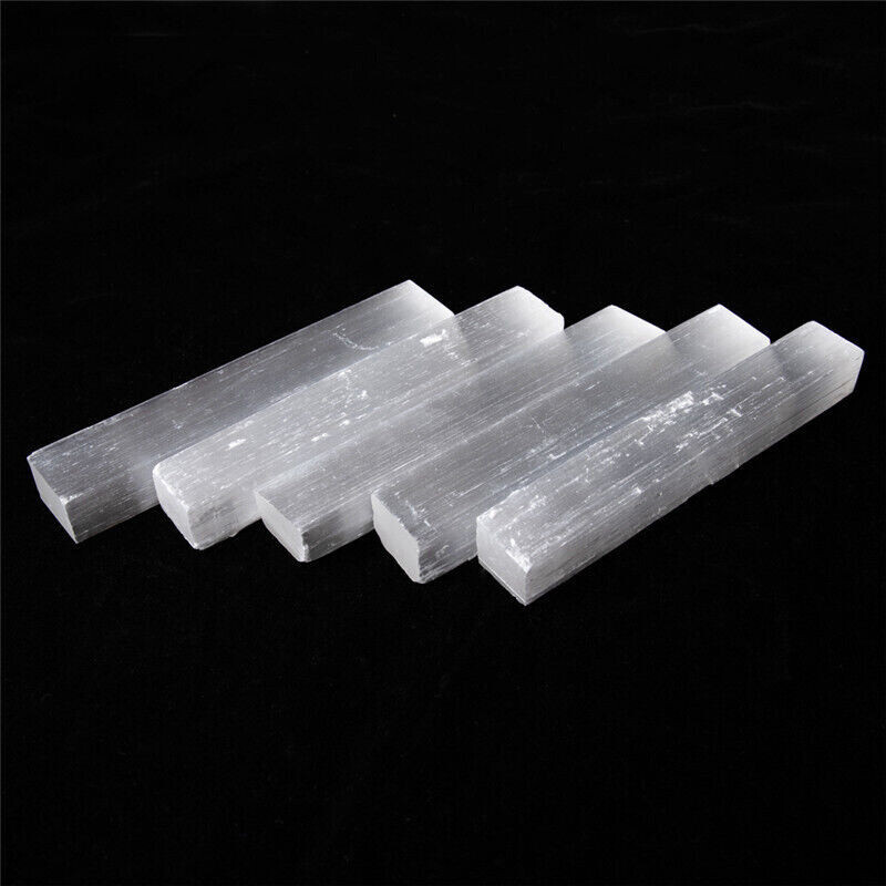 3pc Natural White Gypsum Wand Quartz Crystal Selenite Stick Mineral Healing