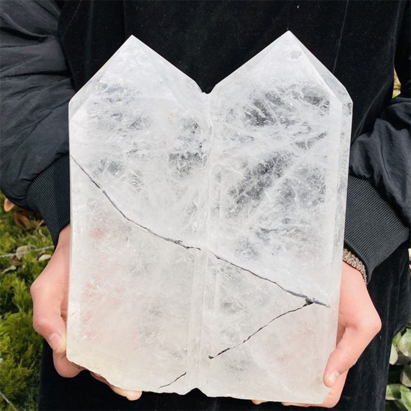 8390g Natural  White Quartz Obelisk Crystal Wand Point Healing Mineral Stone