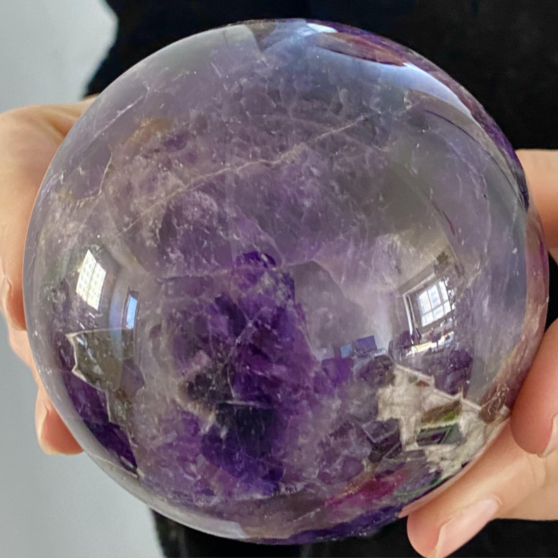 1.73LB Rare High Quality Purple  Amethyst Quartz Crystal Sphere Healing Bal