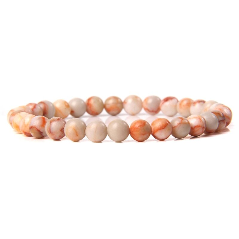 Handmade Natural 6mm Crystal Agates Stretch Bracelet for Women Men Jewelry Gifts
