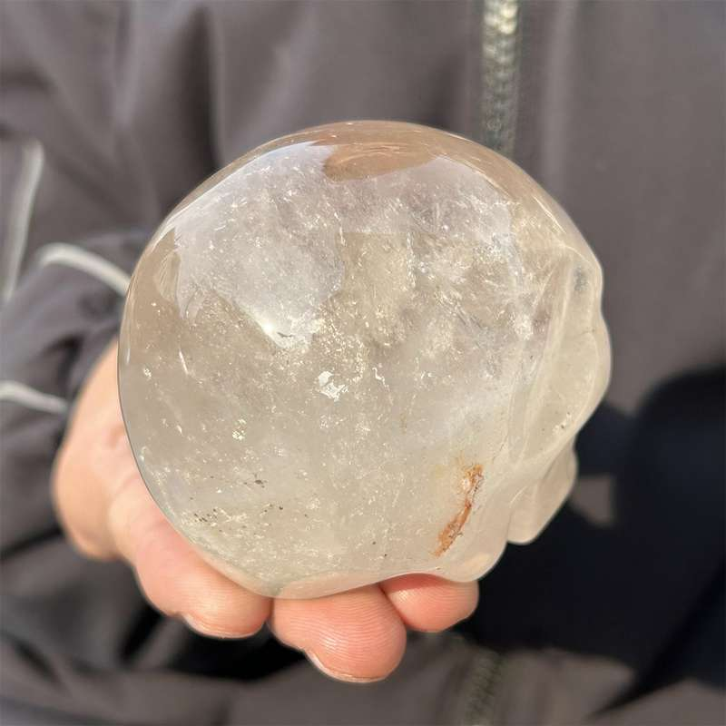 0.41kg Natural clear quartz skull carved Quartz Crystal skull Healing