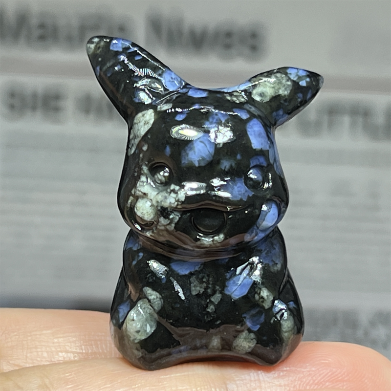 1.5" Natural quartz carved Pikachu skull Quartz crystal skull reiki healing