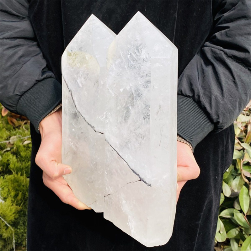 8390g Natural  White Quartz Obelisk Crystal Wand Point Healing Mineral Stone