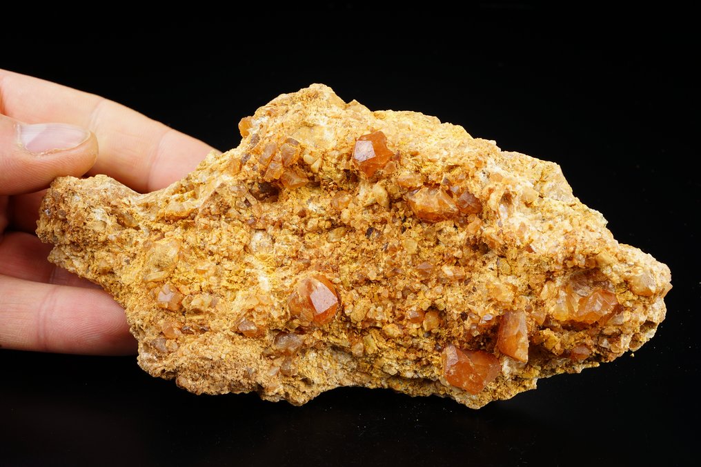 SPESSARTINE GARNETS on matrix - big specimen  - Height: 156 mm - Width: 78 mm- 427 g